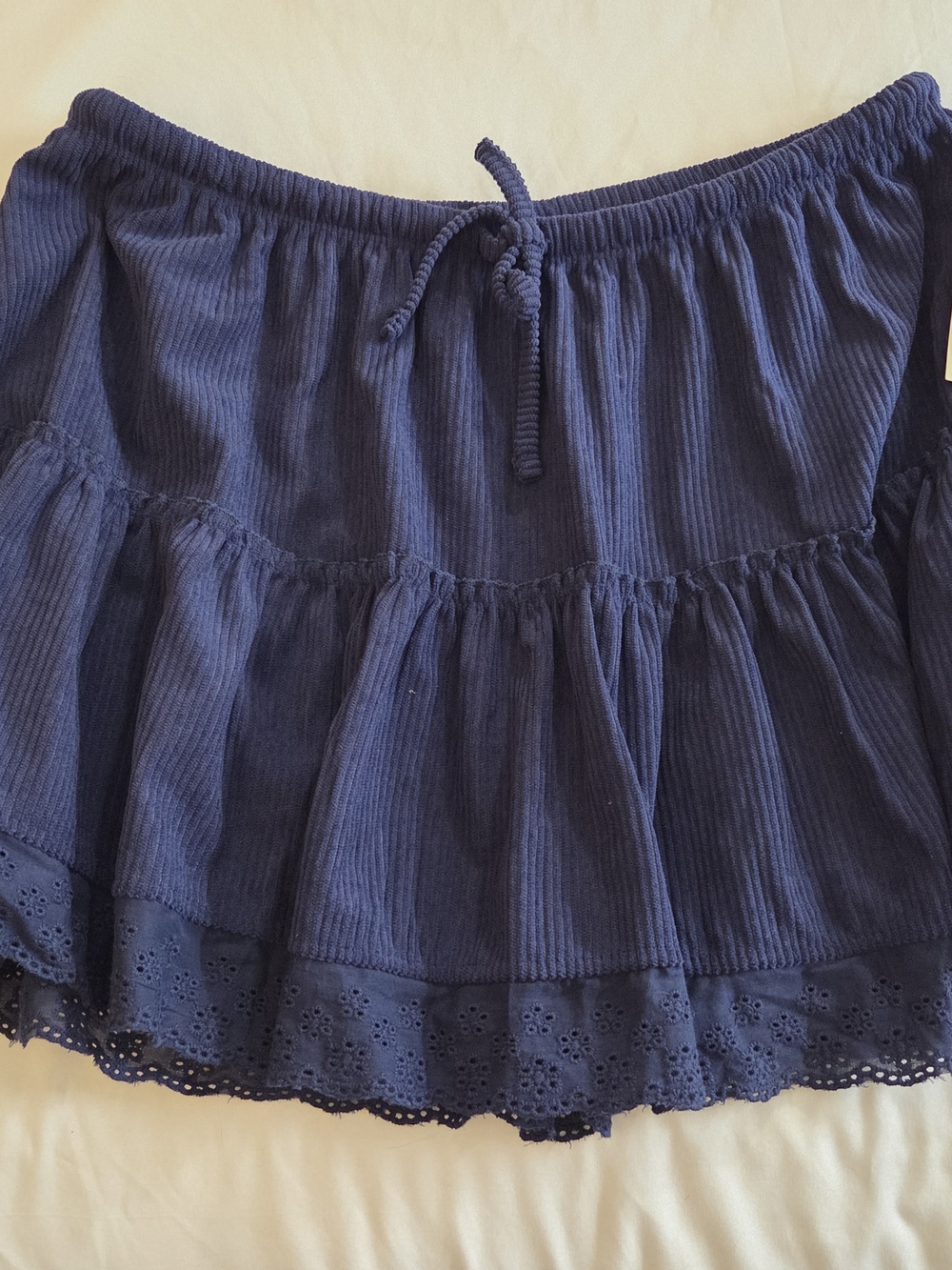 No Boundaries Women's Navy Blue Tiered Corduroy Skirt - S
